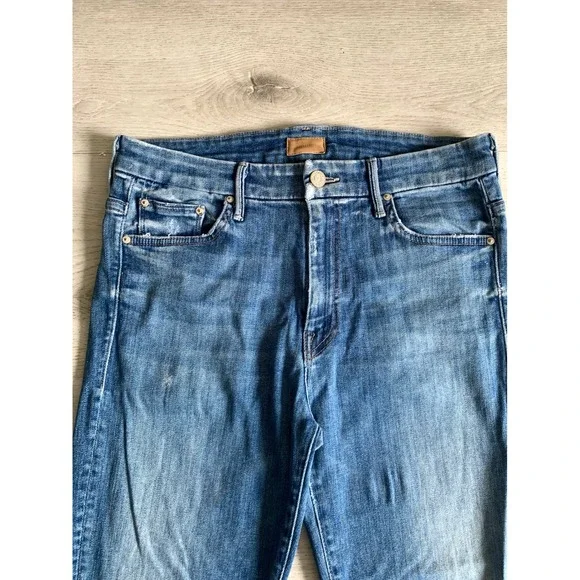 Mother High Waisted Looker High Five Distressed Skinny Jeans Blue Size 30 - Picture 2 of 12